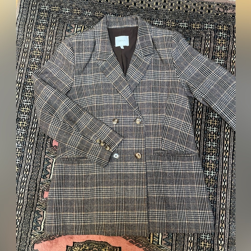 Greylin Double Breasted Check Blazer
